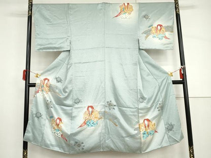 平和屋着物●男性　訪問着　猩々　暈し染め　金彩　正絹　逸品　AABH8976cs