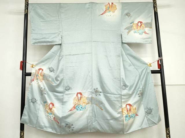 平和屋着物●男性　訪問着　猩々　暈し染め　金彩　正絹　逸品　AABH8976cs