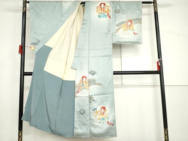 平和屋着物●男性　訪問着　猩々　暈し染め　金彩　正絹　逸品　AABH8976cs