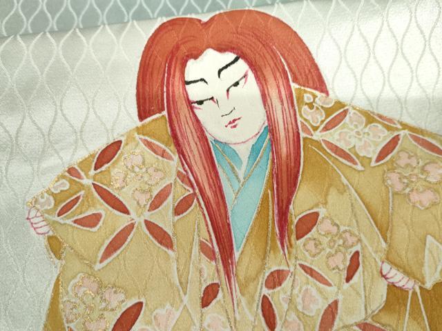 平和屋着物●男性　訪問着　猩々　暈し染め　金彩　正絹　逸品　AABH8976cs