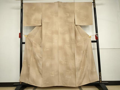 平和屋着物●上質な小紋　地紋起こし　風景文　暈し染め　正絹　逸品　AABH8978cs