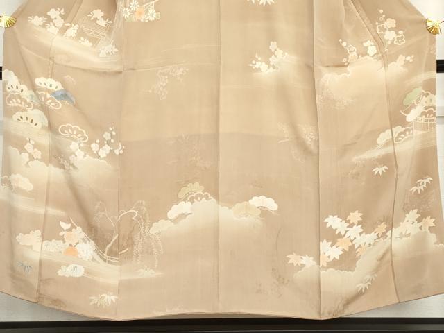 平和屋着物●アンティーク　大正ロマン　訪問着　松竹梅文　正絹　逸品　AABH8981cs