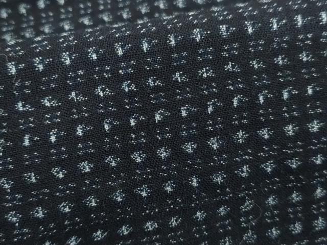 平和屋着物●男性　久留米絣　横段文　綿　逸品　AABH8989cs