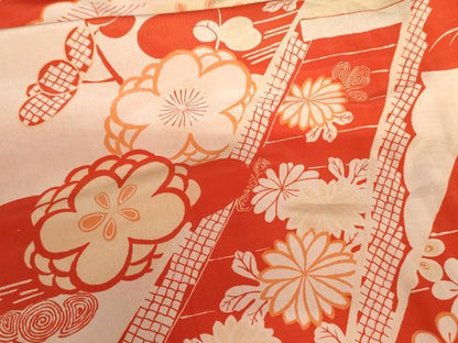 平和屋着物●アンティーク　大正ロマン　長襦袢　袷　松竹梅船文　正絹　逸品　AABH8992cs