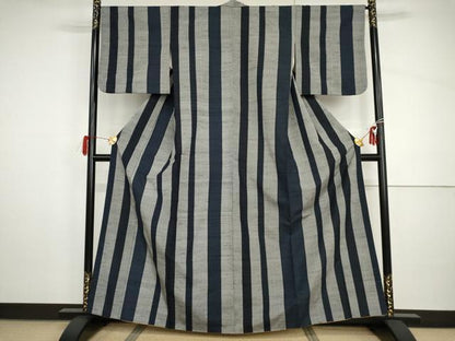 平和屋着物●結城紬　亀甲絣　正絹　逸品　AABH8994cs