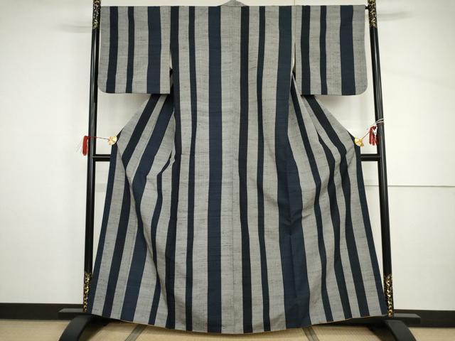 平和屋着物●結城紬　亀甲絣　正絹　逸品　AABH8994cs