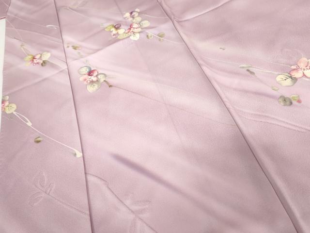 平和屋着物●染色作家　斉藤三才　小紋　手描き　枝花文　暈し染め　正絹　逸品　AABH8998cs