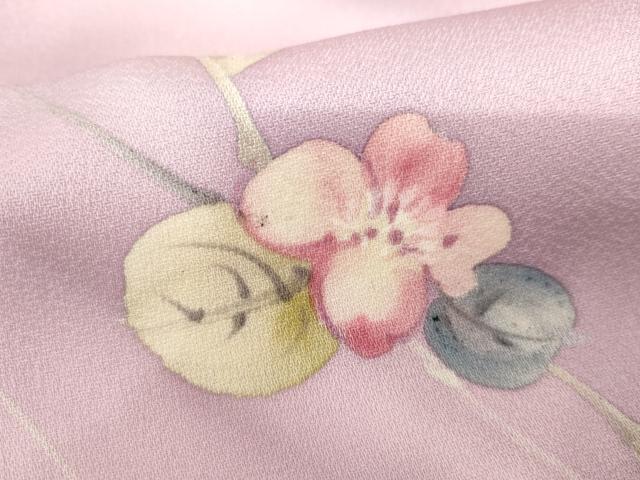平和屋着物●染色作家　斉藤三才　小紋　手描き　枝花文　暈し染め　正絹　逸品　AABH8998cs