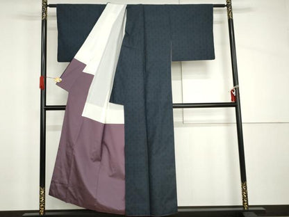 平和屋着物●本場大島紬　一元絣　幾何学文様　正絹　逸品　AABH9000cs
