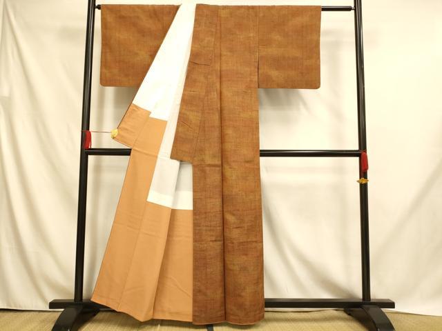 平和屋着物■上質な紬　霞文　暈し染め　正絹　逸品　AABH9002fw
