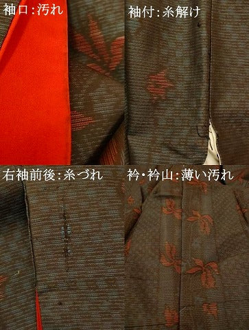 平和屋着物■本場大島紬 枝花間道 正絹 逸品 AABH9003fw
