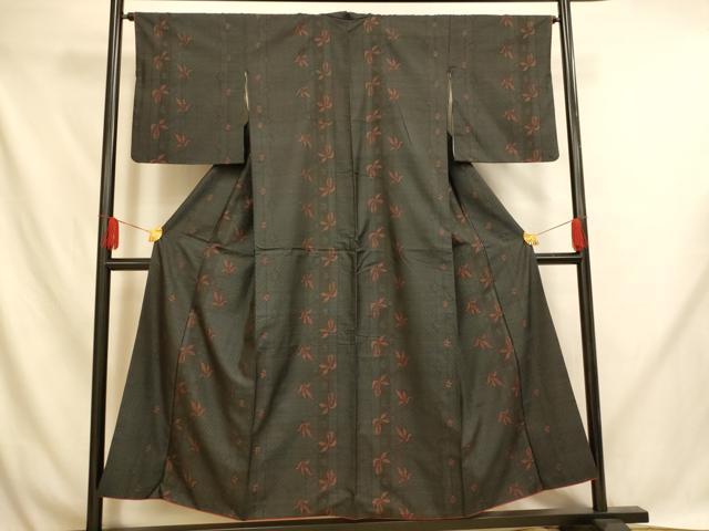 平和屋着物■本場大島紬 枝花間道 正絹 逸品 AABH9003fw