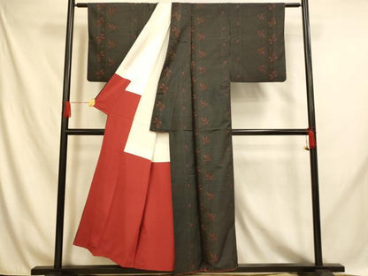 平和屋着物■本場大島紬 枝花間道 正絹 逸品 AABH9003fw