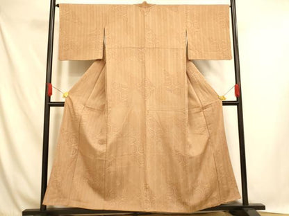 平和屋着物■小紋　切り嵌め草花丸文　洗える着物　AABH9008fw