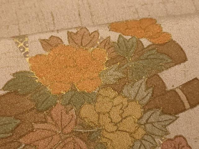 平和屋着物■訪問着　草花文　金彩　正絹　逸品　AABH9016fw