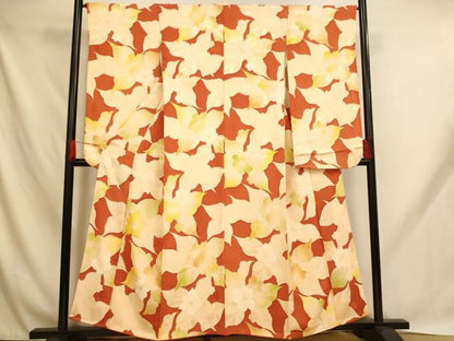平和屋着物■豪華振袖　地紋起こし　草花文　金彩　正絹　逸品　AABH9018fw