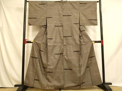 平和屋着物■本場大島紬　7マルキ　横段文　正絹　逸品　AABH9020fw