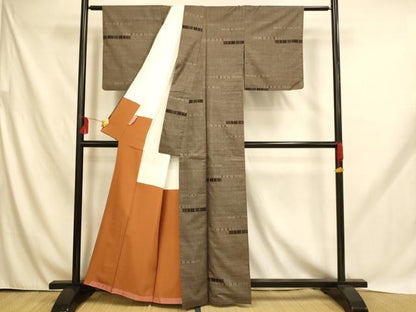 平和屋着物■本場大島紬　7マルキ　横段文　正絹　逸品　AABH9020fw