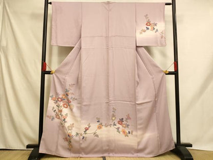 平和屋着物■訪問着 更紗花文 暈し染め 正絹 逸品 AABH9027fw