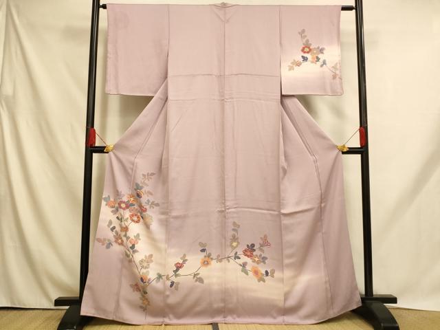 平和屋着物■訪問着 更紗花文 暈し染め 正絹 逸品 AABH9027fw