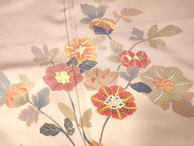 平和屋着物■訪問着 更紗花文 暈し染め 正絹 逸品 AABH9027fw