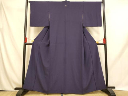 平和屋着物■上質な色無地 深紫色 正絹 逸品 AABH9037fw