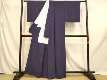 平和屋着物■上質な色無地 深紫色 正絹 逸品 AABH9037fw