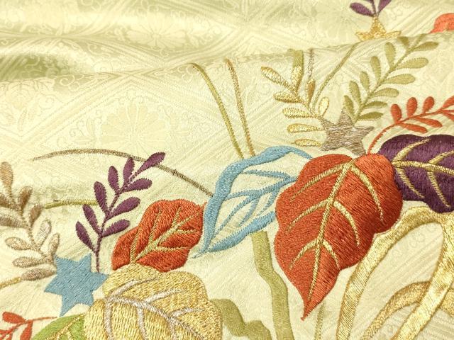 平和屋着物■豪華振袖　刺繍　束ね草花文　金銀彩　正絹　逸品　AABH9040fw
