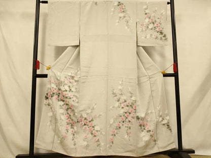 平和屋着物■訪問着 手描き 枝花文 正絹 逸品 AABH9042fw