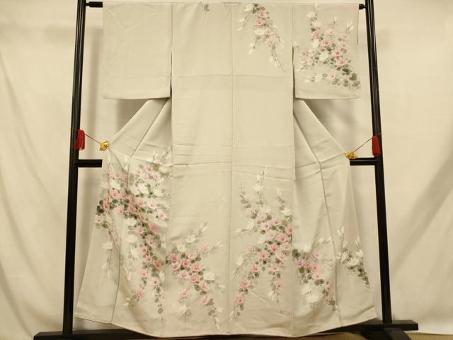 平和屋着物■訪問着 手描き 枝花文 正絹 逸品 AABH9042fw
