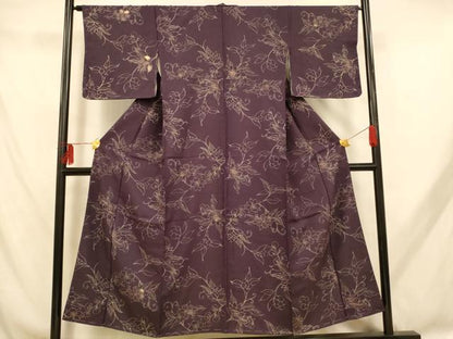 平和屋着物■上質な小紋 更紗花文 正絹 逸品 AABH9043fw