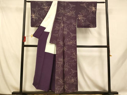 平和屋着物■上質な小紋 更紗花文 正絹 逸品 AABH9043fw