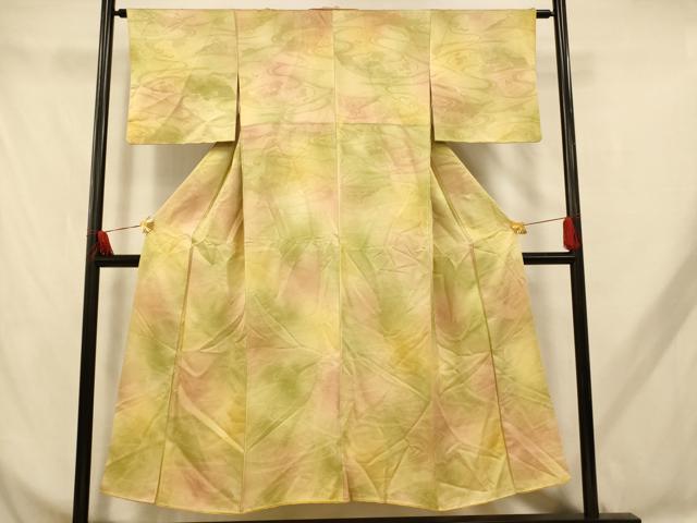 平和屋着物■上質な小紋 霞流水扇子文 暈し染め 正絹 逸品 AABH9047fw