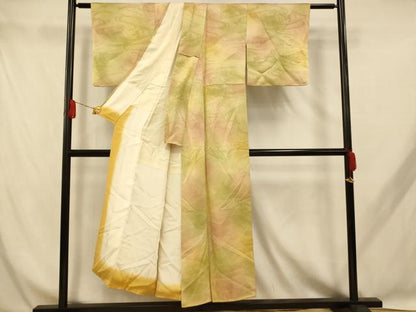 平和屋着物■上質な小紋 霞流水扇子文 暈し染め 正絹 逸品 AABH9047fw