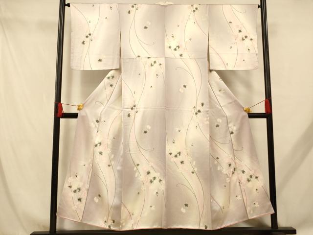 平和屋着物■上質な小紋 枝花文 暈し染め 正絹 逸品 AABH9055fw
