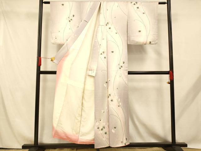 平和屋着物■上質な小紋 枝花文 暈し染め 正絹 逸品 AABH9055fw