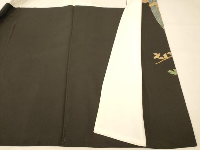 平和屋着物■豪華黒留袖 御所車扇子文 金彩 正絹 逸品 AABH9056fw