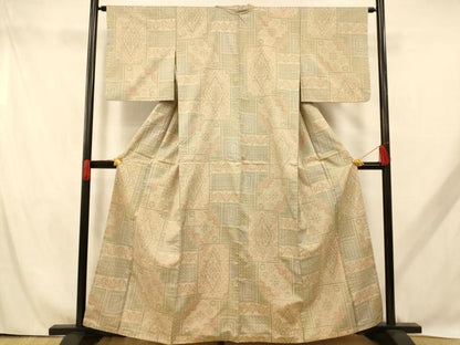 平和屋着物■本場大島紬　7マルキ　色紙花菱文　正絹　逸品　AABH9057fw