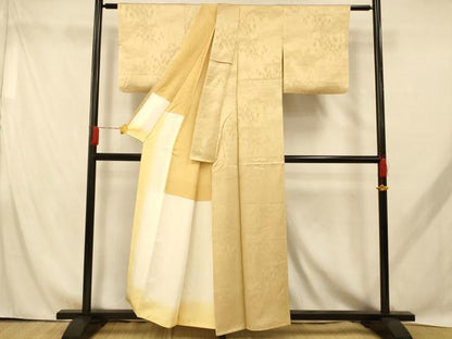 平和屋着物■上質な色無地 樹林地紋 枯色 正絹 逸品 AABH9061fw