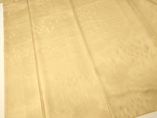 平和屋着物■上質な色無地 樹林地紋 枯色 正絹 逸品 AABH9061fw