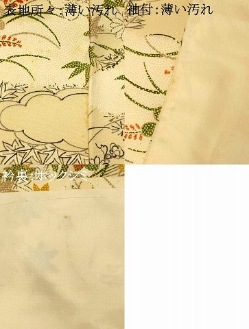 平和屋着物■上質な小紋 風景文 金彩 正絹 逸品 AABH9062fw
