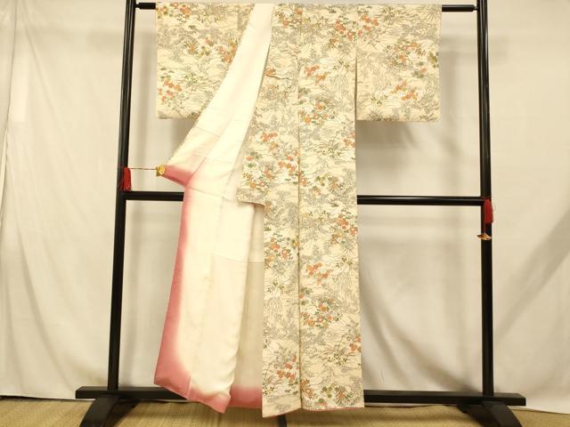 平和屋着物■上質な小紋 風景文 金彩 正絹 逸品 AABH9062fw