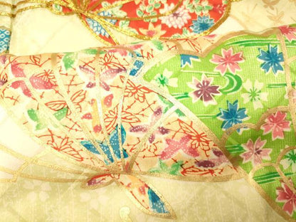 平和屋着物■豪華振袖 刺繍 雲取り舞蝶文 金彩 正絹 逸品 AABH9066fw