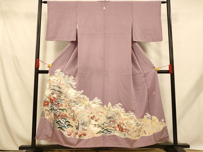 平和屋着物■豪華色留袖 作家物 人物風景文 金彩 正絹 逸品 AABH9067fw