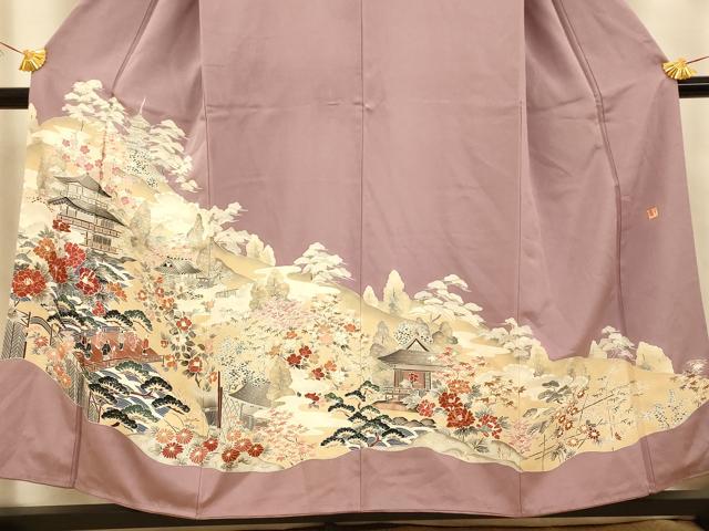 平和屋着物■豪華色留袖 作家物 人物風景文 金彩 正絹 逸品 AABH9067fw