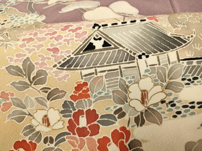 平和屋着物■豪華色留袖 作家物 人物風景文 金彩 正絹 逸品 AABH9067fw