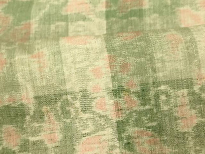 平和屋着物■上質な紬　洋花格子文　正絹　逸品　AABH9071fw