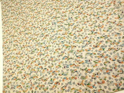 平和屋着物■上質な小紋　草花櫛文　正絹　逸品　AABH9098fw