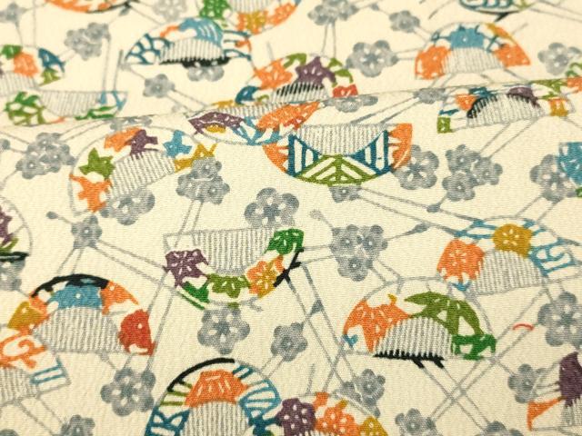 平和屋着物■上質な小紋　草花櫛文　正絹　逸品　AABH9098fw