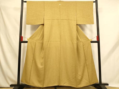 平和屋着物■上質な色無地 宝尽くし地紋 桑染色 正絹 逸品 AABH9099fw